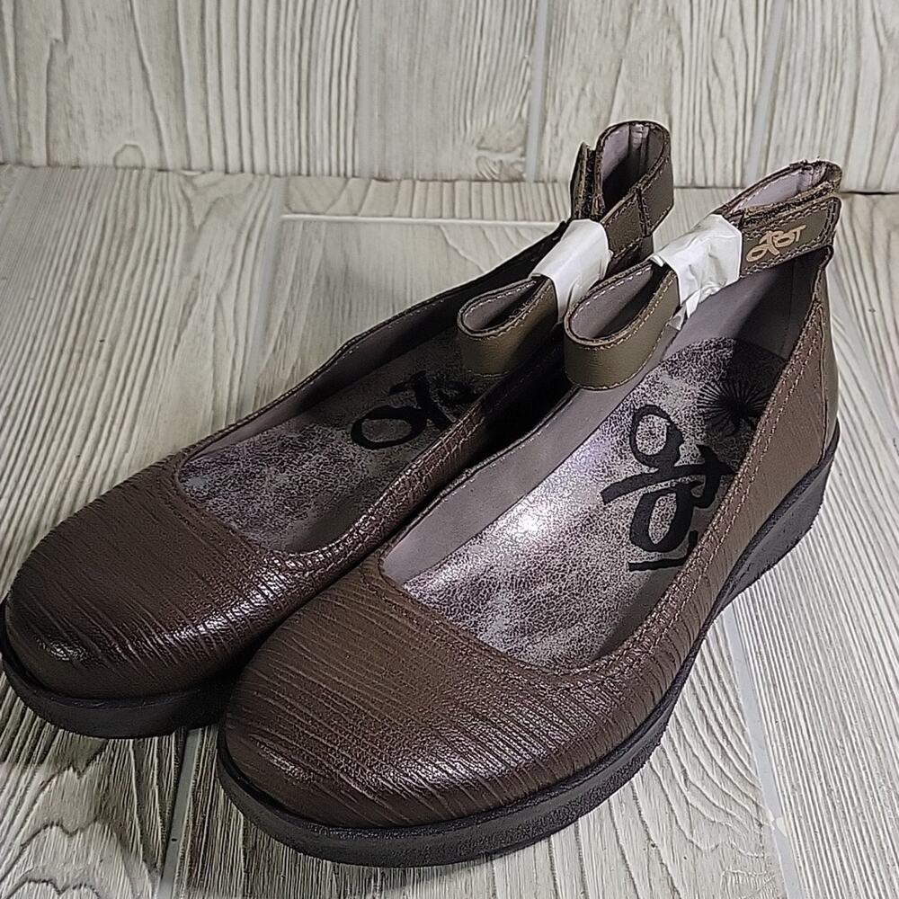 OTBT Scamper Dark Dune Leather Low Wedge Comfort Shoe Womens Size 6 NEW - Picture 9 of 12